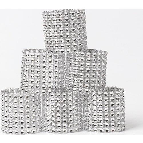 NP015A wholesale 10pcs/lot wedding decoration glitter silver gold table napkin ring