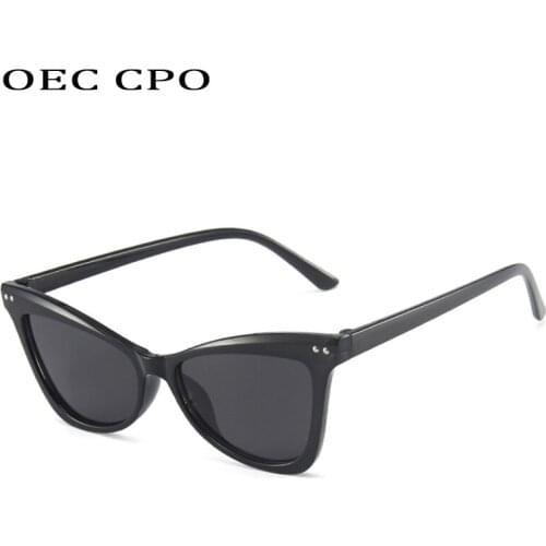 OEC CPO New Fashion Cat Eye Sunglasses For Women Small Ultralight Sun Glasses Female Vintage Eyeglasses Uv400 Glasses O855