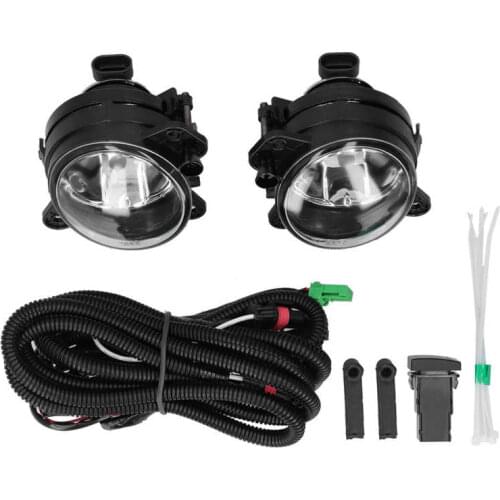 Pair Front Bumper Fog Lamp Round Below Grille Foglight Driving Light W/Switch Button