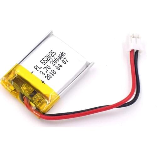 Mejuew 3.7V 200mAh 552025 Rechargeable Lipo Battery with JST Connector