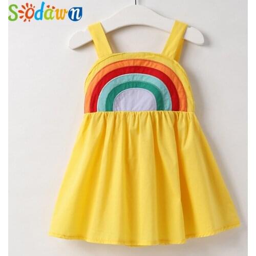 Sodawn Girl Dresses Colorful Baby Girl Clothes Sleeveless Kids Clothes For Girls Sling Children Girl Princess Party Dress