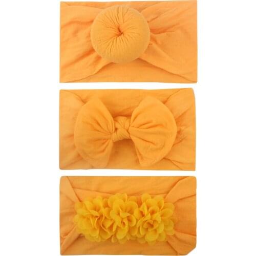 3pcs/Lot Hairband New Newborn Toddler Baby Girls Head Wrap Rabbit Big Bow Knot Turban Headband Elastic Soft Nylon Hair Accessori