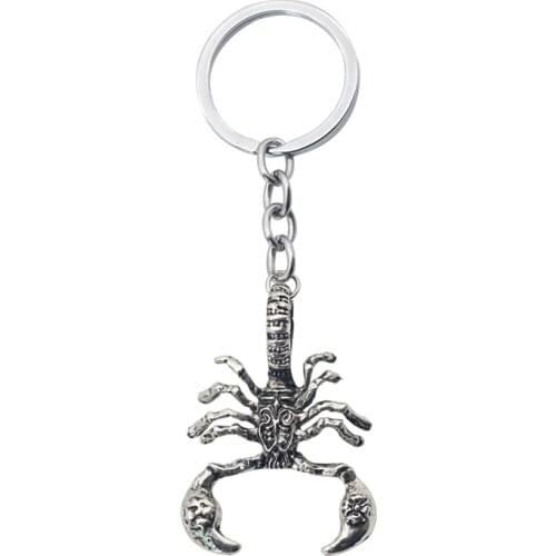 Retro Animal Scorpion Keychain Gothic Punk Metal Insect Men Key Chain Ring Holder Keychains Jewelry Drop Shipping Chaveiro
