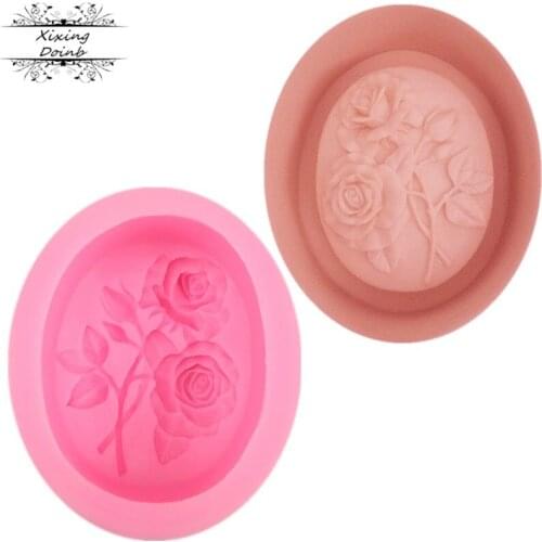 DIY rose shape hand soap mold rose soap making cake baking accessories silicone cup cake mold