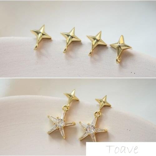 Color-preserving copper plated 18K true gold meteor silver pin earring diy material accessories