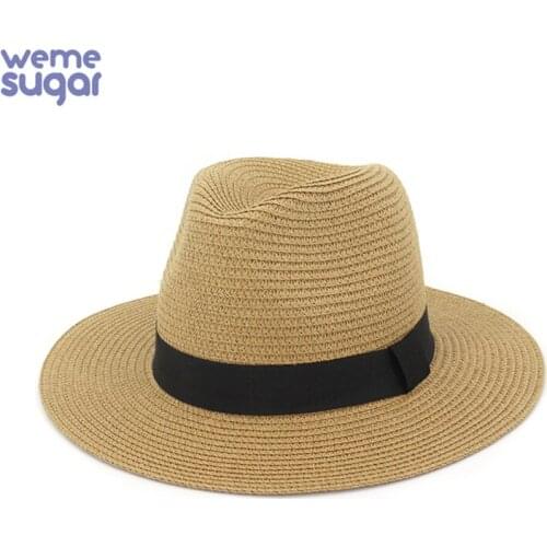 WeMe Couple Hat Women Men Jazz Straw Hat Summer Outdoor Sun Hats Lovers Holiday Outdoor Beach Caps 9 Colors