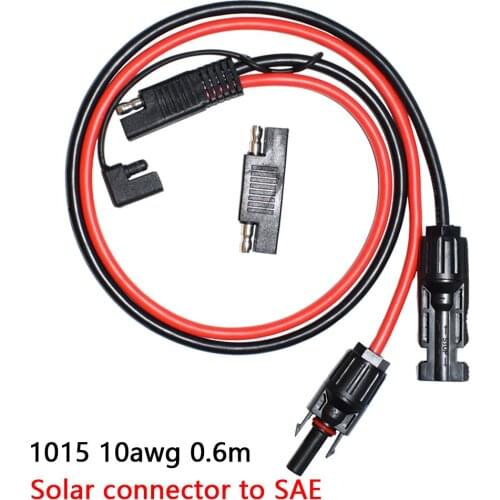 Solar to SAE Connectors Adapter 10AWG Cable Connector with SAE to SAE Polarity Reverse Connectors for RV Solar Panels 60cm/2.0ft