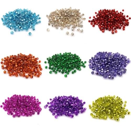 #5301 3mm 1000pcs Glass Crystals Beads Bicone Faceted Bead loose Spacer Beads DIY Jewelry Making U pick color [Roast color]