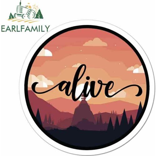 EARLFAMILY 13cm x 13cm for Alive Hike Mountains Trek Walk Happy Camping Road Trip Funny Car Stickers Waterproof Anime Vinyl JDM