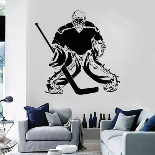 Hockey Goalkeeper Wall Decal Sports Vinyl Stickers Home Decoration Bedroom Living Room Decor Boys Room Mural O124