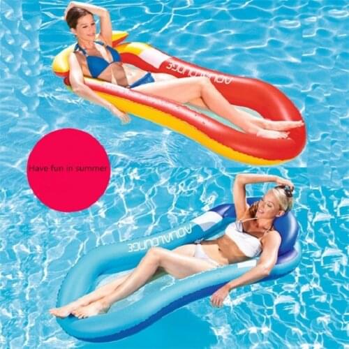 Pool Water Hammock Inflatable Floating Row Bed Backrest Swimming Pool Inflatable Air Mattress Foldable Sleeping Bed Chair Mat