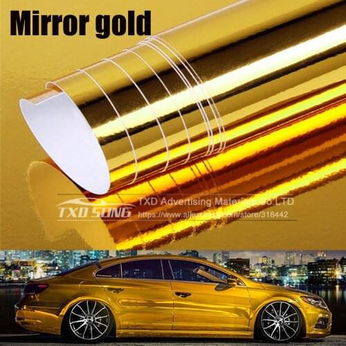 Premium quality stretchable mirror gold Chrome Mirror flexible Vinyl Wrap Sheet Roll Film Car Sticker Decal Sheet
