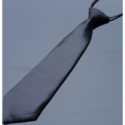 Ikepeibao Pre-tied Black Boy Slim Poly Satin Neckwear Elastic toddle Tie Kids Baby Convience Necktie