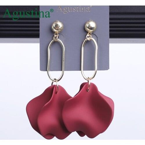 Agustina 2020 Red Flower Earrings Women Long Earrings Fashion Jewelry Girls Drop Earrings Cute Earring Dangle Earings Wholesale