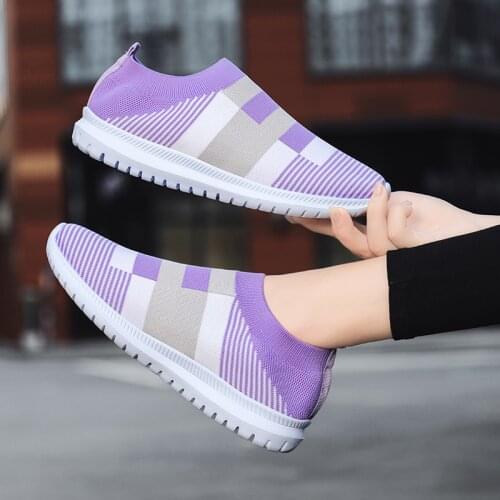 Women Sneakers Summer Sports Shoes Fashion Slip on Flat Sock Shoes Lightweight Casual Running Sneakers for Women 2021