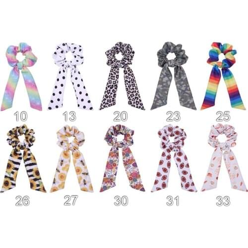 10 pcs/lot , 4.5 inch Hot Sale Twisted hair cord printed waffle ribbon loop custom made hair fashion accessories
