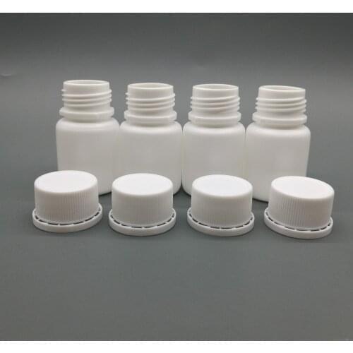 100pcs/lot 20ml HDPE white empty plastic pill bottle with Tamper proof Cap, empty capsule bottle with good quality