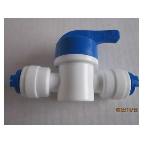 2 LOT 1/4" Inline Tube tap shut off Ball Valve Quick Fitting Connection Water Filter Reverse Osmosis System