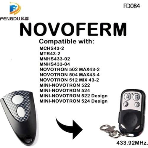 2PCS Novoferm Micro Novotron 512 Design garage remote 433.92MHz rolling code Novoferm garage door command handheld transmitter