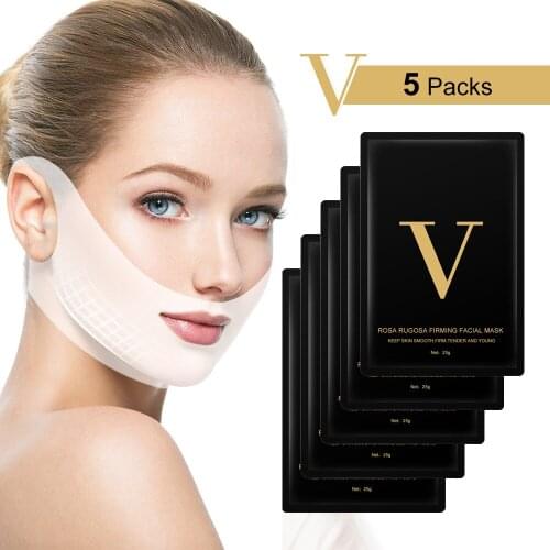5pcs 10pcs Set V Shape Line Chin Mask Face Lifting Slimmer Sheet Sleep Hydrating Moisturizing Restore Collagen Skin Care Tool
