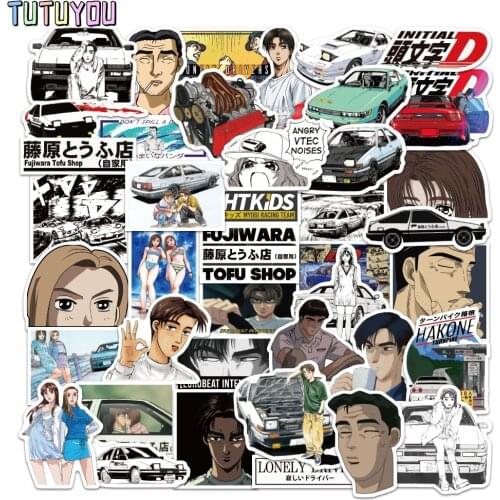 PC2234 50pcs/set Driving Boy D Sports Car Cartoon Scrapbooking Stickers Decal For Guitar Laptop Luggage Fridge Graffiti Sticker