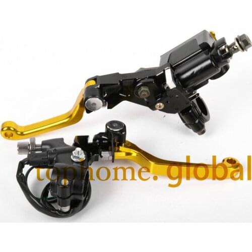 7/8" New CNC Brake Master Cylinder Pressure Switch Reservoir Levers Dirt Pit Bike Set For SUZUKI RMZ250 2004