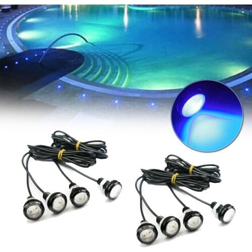 8pcs/set Car LED Boat Lights Waterproof Underwater Troll Swimming Pool Pond Fountain Lamps Universal Accessories