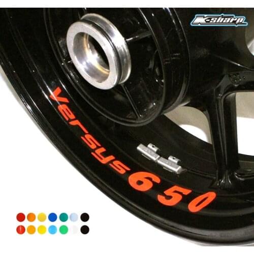8 X custom inner rim decals wheel reflective sign Stickers stripes Fit KAWASAKI VERSYE 650