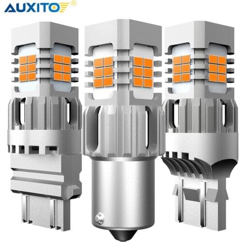 AUXITO 2pcs No Hyper Flash T20 W21W BA15S 1156 LED Canbus Turn Signal Lamp for Nissan Note Tiida Qashqai Almera Juke X-Trail J11