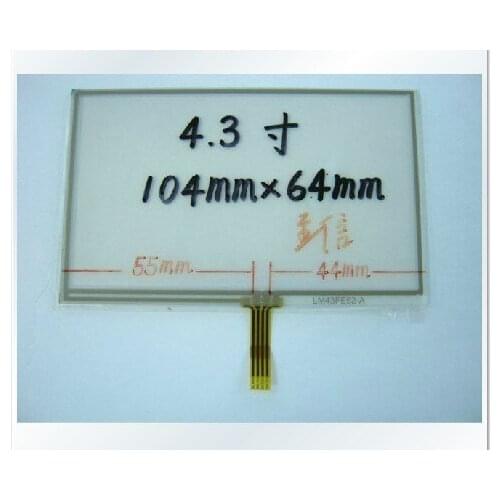 Free shpping New 4.3inch 104*64mm Touch Screen/Digitizer/Touch Panel for GPS,PDA,Tablet PC