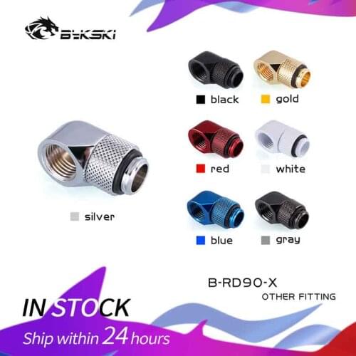 Bykski PC water cooling Fittings 90 degree tube connector G1/4 male to female water cooler gadget B-RD90-X