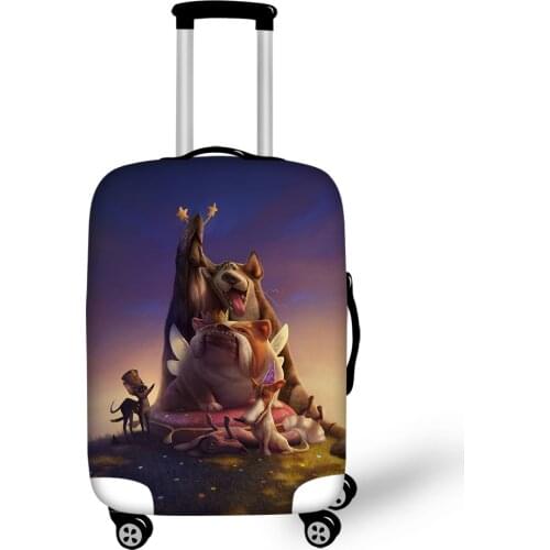 HaoYun Suitcase Protective Cover Bulldogs Prints Pattern Elastic Dust-proof Cover Cartoon Design Travel Luggage Accessories
