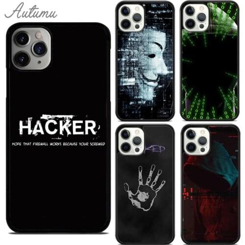 Hacker Computer Code Art Phone Case for iPhone 11 12 Pro Max mini X XR XS SE 2020 5 6S 7 8 Plus Samsung Galaxy S8 S9 S10 Cover