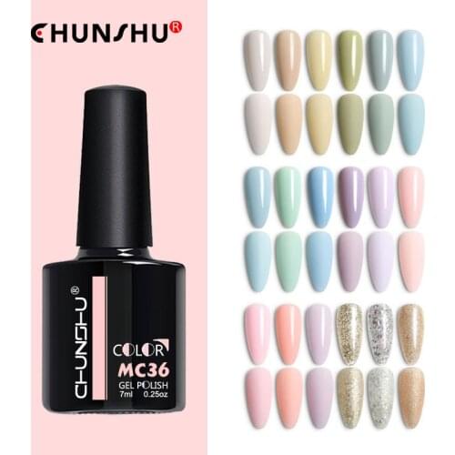 CHUNSHU Gel Nail Polish For Nails Macaron Colors Nail Art Gels Varnish Professional 7ml UV LED Semi Permanent Nail Gel Lacquers