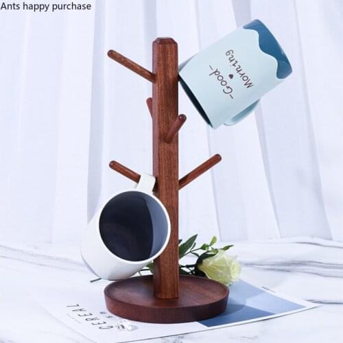 Wooden Cup Holder Key Storage Rack Shelf Jewelry Display Stand Organizer Home Decoration Upside Down Cup Holder Tumbler Holders