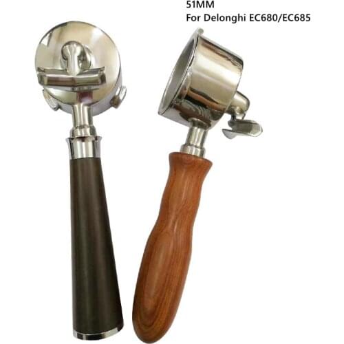 Double Mouths Coffee Bottomless Portafilter for Delonghi EC680/685 Filter 51MM Replacement Basket Coffee Accessories Barista