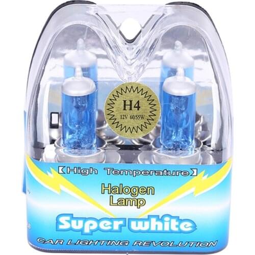 2Pcs H4 55W 12V 5500-6000K Halogen With Packing Box High Power Fog Lights Auto Bulbs Headlight For Ford Car Styling Parking
