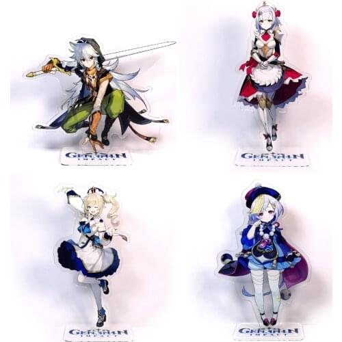 Genshin Impact characters Razor Noelle Barbara QiQi acrylic standee figurines desk decoration cake topper anime