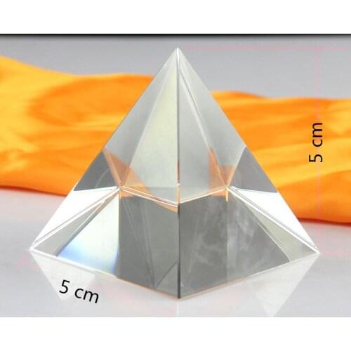 K9 Crystal Pyramid Paperweight 50mm Clear Rare Energy Healing Glass Feng shui gemstone model figurines miniatures Decoration