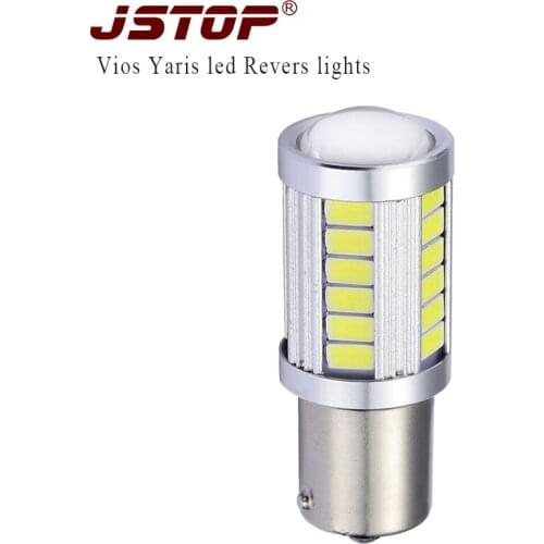 JSTOP high quality led car Reverse lamp 5730SMD 1156 white 6000k Ba15s Canbus Bulbs 12V P21W car external lights Reversing bulbs