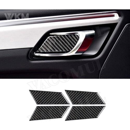 Carbon Fiber Inner Door Handle Bowl Interior Cover Trim Decals Sticker for Porsche Macan 2015-2018 Car Accessories
