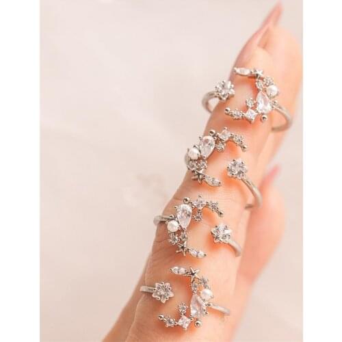 No Fade Adjustable Matching Rings Set for Women Anillo Bagues Jewelry Girls Sieraden Accesorios Mujer Fashion 2021 Bijoux