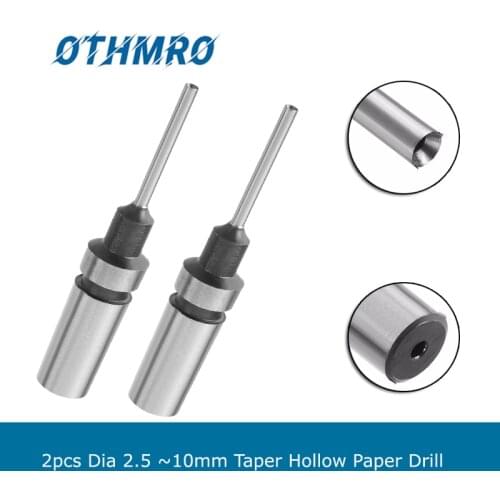 Hot 2pcs Hollow Paper Drill Taper Insert Card Punch Polishing Special Drill Taper Punching Dia 2.5 /3/ 3.5/ 4/4.5/ 5/ 6/8/9/10mm