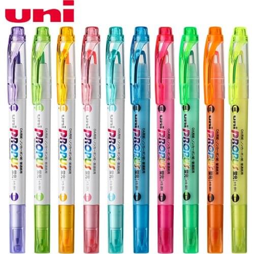 2019 Uni Highlighter Propus Window 5 Pieces Double-Sided Markers - 4.0 mm / 0.6 mm Round/Oblique Student Stationery PUS-102T