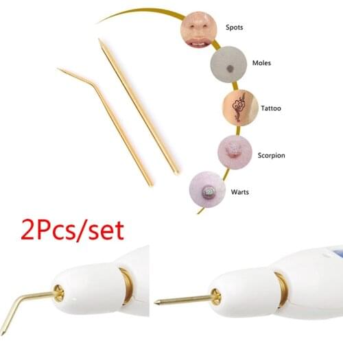 2PCS/Set Copper Bending / Straight Needles For Plamere Plasma Pen Beauty Machine Spot Mole Wrinkle Removal Plasma Face Lift