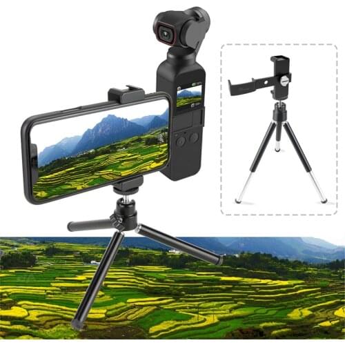 For DJI Pocket 2 Metal Mobile Phone Clip Holder Bracket Stand Mount Connector Desktop Tripod Handheld Gimbal Camera Accessories