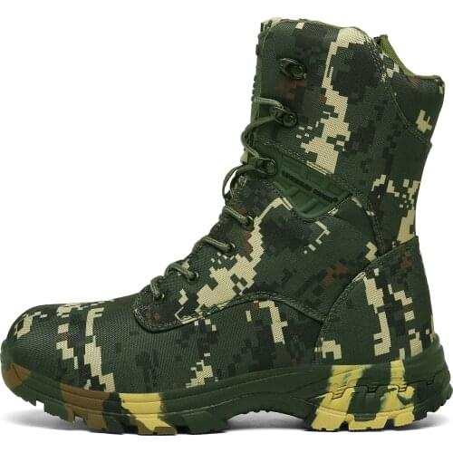 Autumn Winter Camo Military Boots Men Special Force Tactical Sneakers Outdoor Desert Non-slip Combat Shoes Man Mountain Climbing