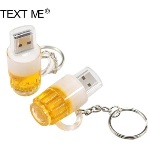 TEXT ME 64GB Creative Beer Mug Style USB2.0 4GB 8GB 16GB Pendrive USB Flash Drive Creative 32GB Pendrive Gift U Disk