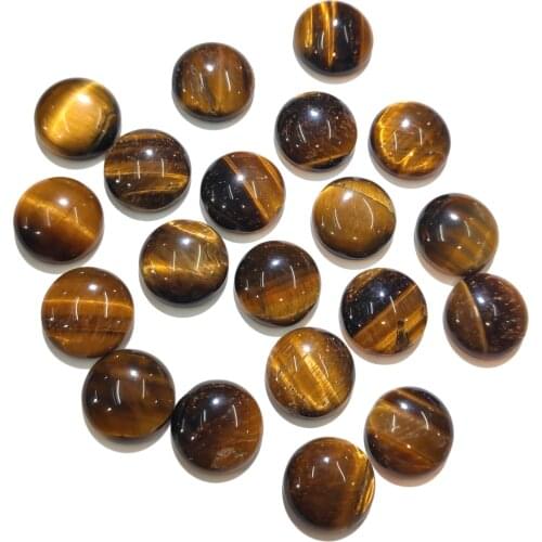 Natural Stone Tiger eye stone Cabochon Beads14 16 18 20mm Round No Hole Loose Beads For jewelry making DIY Ring accessories