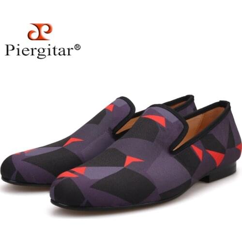 Piergitar 2018 new Handmade Camouflage mens classic loafers Fashion Party and Prom slip-on style men smoking slippers plus size